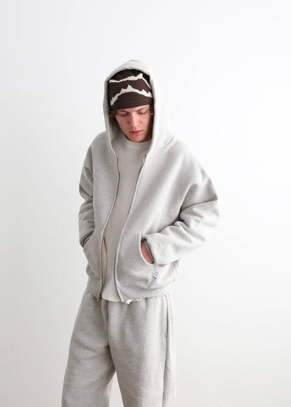 ZIP-UP HOODIE - HEATHER GREY